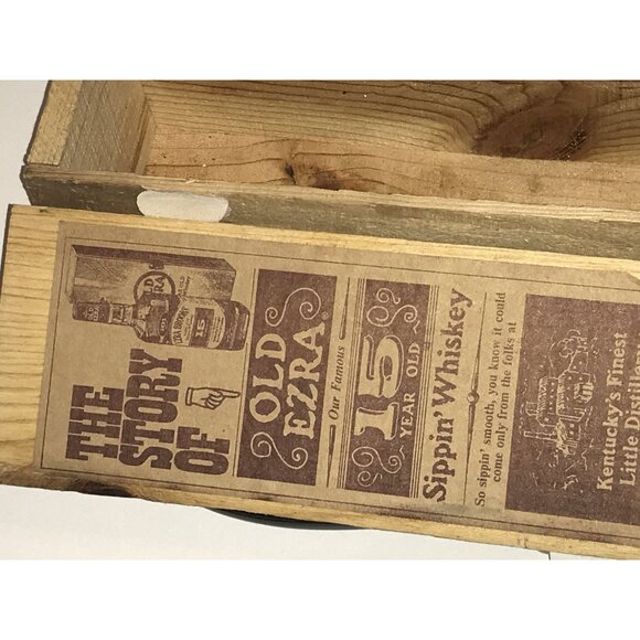 Western Ezra Whiskey Liquor Cocktail Bartending Wooden Box Display Case - Picture 7 of 10